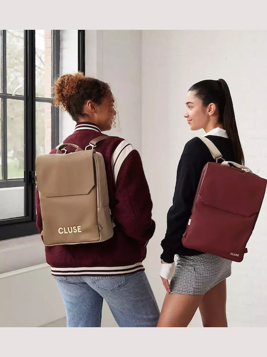 Cluse Le Réversible Backpack, Beige Dark Brown, Gold Colour