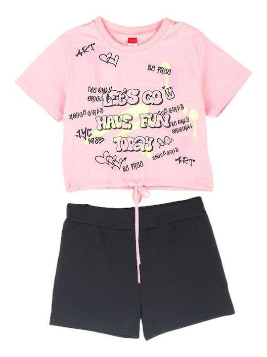 Joyce Kids Set with Shorts Summer 2pcs Pink