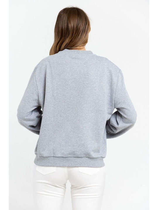 Langes Sweatshirt für Damen Grau