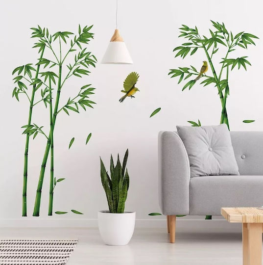 Dekorative Sticker für Möbel und Wand, Bambus Pflanzen und Vögel Colibry, 295 X 165 Cm, Original Deals
