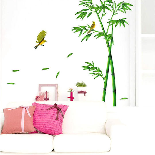 Dekorative Sticker für Möbel und Wand, Bambus Pflanzen und Vögel Colibry, 295 X 165 Cm, Original Deals