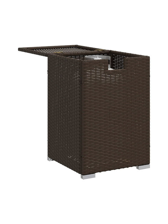 Sitting Room Outdoor Free Standing Rattan Table Natural 40x40x60cm