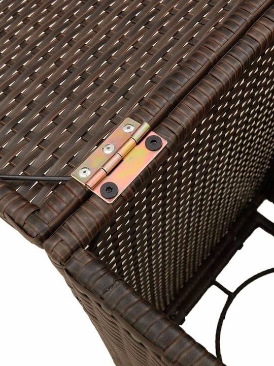 Sitting Room Outdoor Free Standing Rattan Table Natural 40x40x60cm