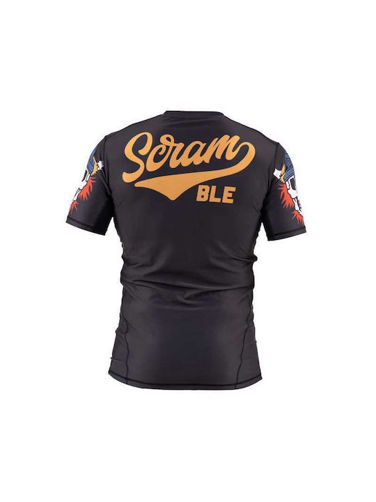 Scramble Bărbați Cu mânecă scurtă Tricou SCR104 pentru Jiu-Jitsu Neagră