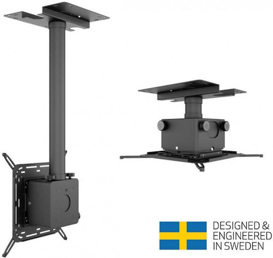 Multibrackets Βάση Projector Οροφής με Μέγιστο Φορτίο 40kg Μαύρη