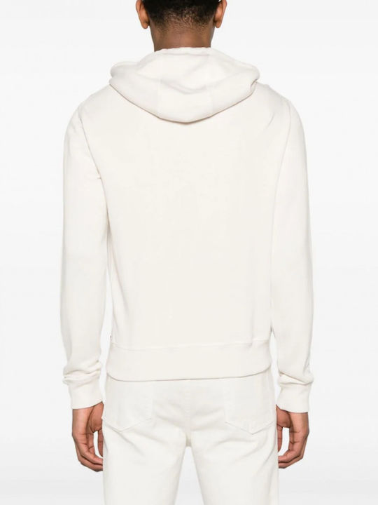 Tom Ford Men's Sweatshirt Jacket with Hood and Pockets White