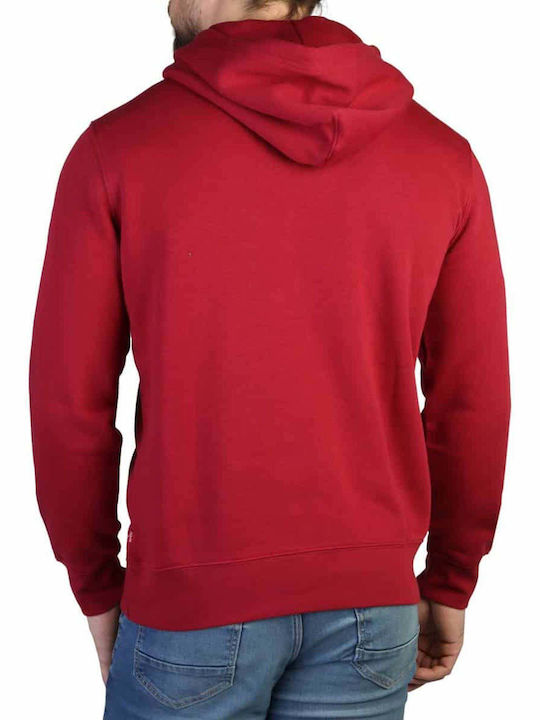 Levi's Herren Sweatshirt Jacke mit Kapuze und Taschen Rot