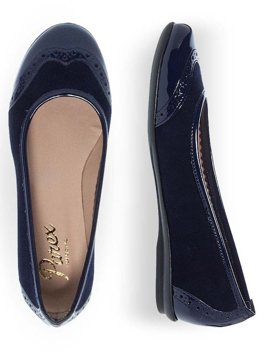 Damen Ballerinas Spitz zulaufend Blau
