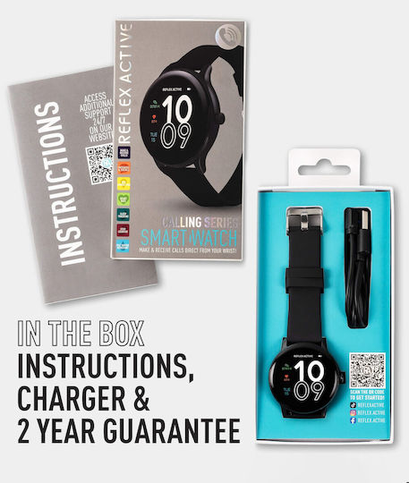 Reflex Active Series 22 45mm Smartwatch mit Pulsmesser (Schwarz)