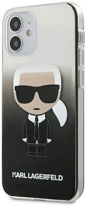 Karl Lagerfeld Gradient Ikonik Back Cover Silicone / Plastic Black (iPhone 12 mini)