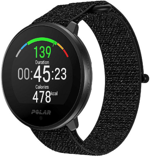 Polar Unite Rezistent la apă Smartwatch cu Pulsometru (Black Hook & Loop Edition)