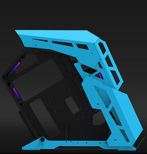 Aqirys Procyon Gaming Midi Tower Κουτί Υπολογιστή με Πλαϊνό Παράθυρο και RGB Φωτισμό Μπλε