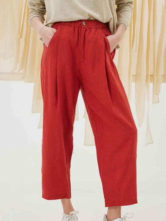 Namaste Women's Fabric Trousers Red