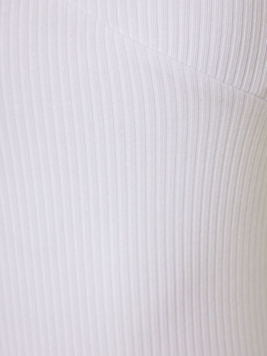 Sleeveless Bodysuit with Open Back Regular Fit White