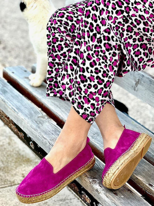 Wildleder Damen Espadrilles in Fuchsie Farbe
