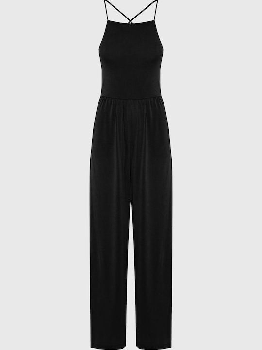 Wide Leg Fit Ολόσωμη Φόρμα Με Πλαϊνά Ανοίγματα