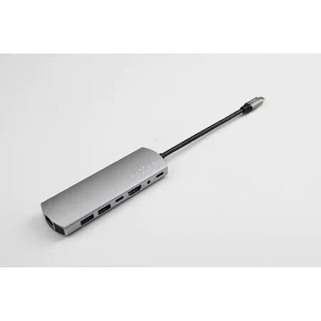 Fixed USB-C Stație de andocare cu HDMI 4K PD Ethernet Argintiu