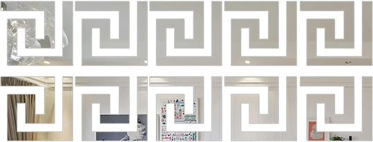 Self-adhesive Mirror For Interior Decor And Design, Versace Model, Premium Acrylic Pvc, Set Of 10 Pieces, 5 X 5 X 0.1 Cm, Original Deals