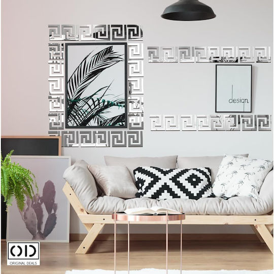 Self-adhesive Mirror For Interior Decor And Design, Versace Model, Premium Acrylic Pvc, Set Of 10 Pieces, 5 X 5 X 0.1 Cm, Original Deals
