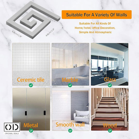 Self-adhesive Mirror For Interior Decor And Design, Versace Model, Premium Acrylic Pvc, Set Of 10 Pieces, 5 X 5 X 0.1 Cm, Original Deals