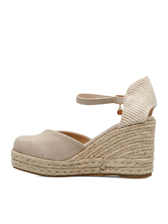 Women's Synthetic Leather Platform Espadrilles Brown