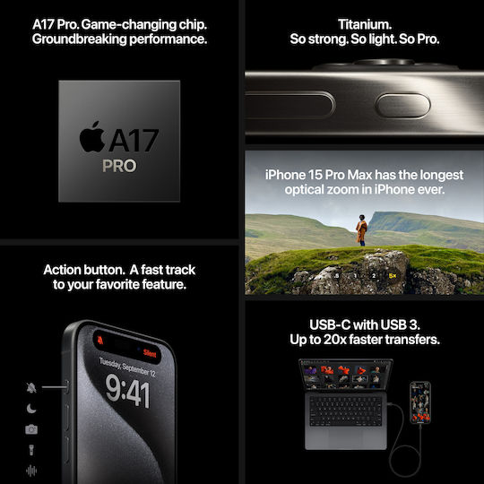 Apple iPhone 15 Pro (8GB/256GB) Titan negru | Skroutz Romania