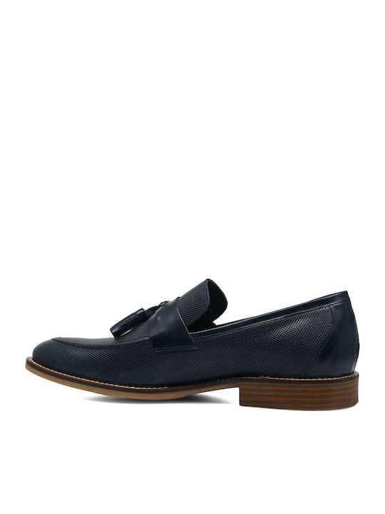 Leder Herren Mokassins in Blau Farbe