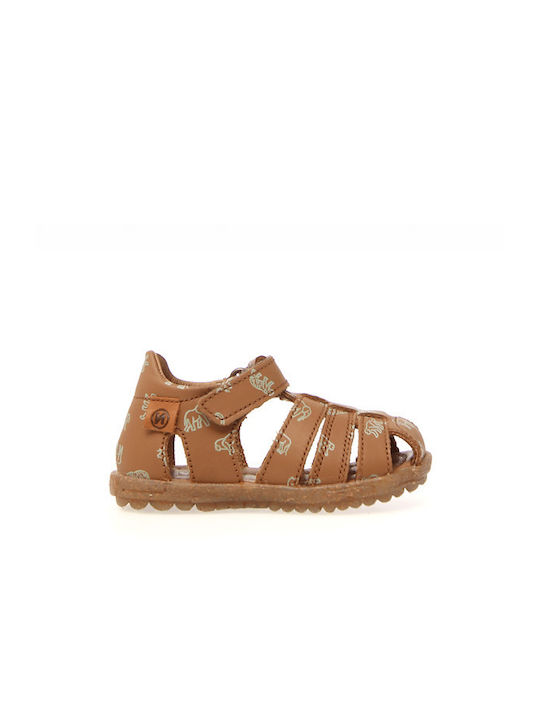 Sandals Closed Naturino Leather Anatomical Anatomical Boy See Calf Pr.safari - Taba - Taba