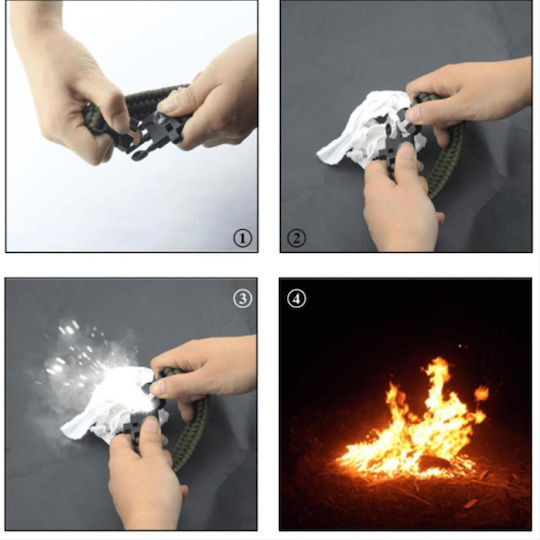 Albainox Paracord Βραχιόλι Επιβίωσης με Σχοινί, Σπινθηριστή & Σφυρίχτρα