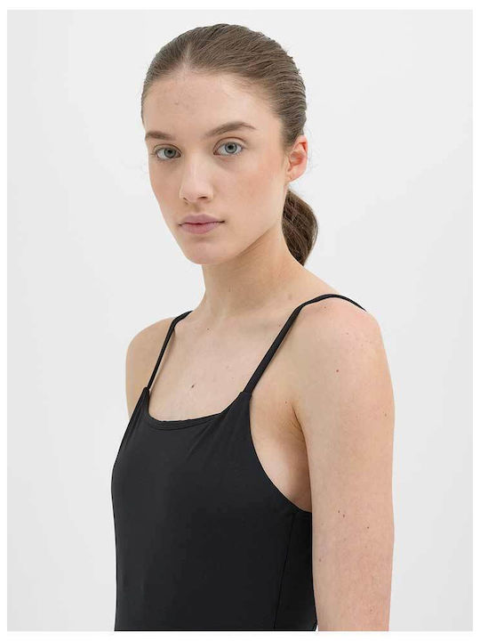 Spaghetti Strap Bodysuit Yoga Slim Fit Black