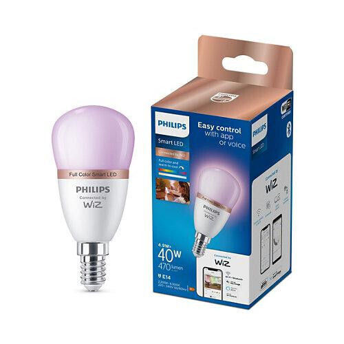 Philips Умна LED Лампа 4.9W за Цокъл E14 и Форма P45 RGB 470лм