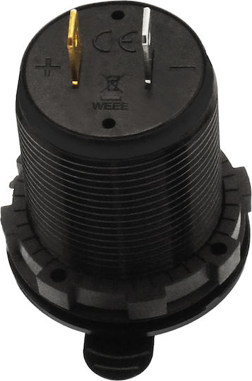 Waterproof Motorcycle Charger 3A with Ports: 2xUSB & 1xType-C