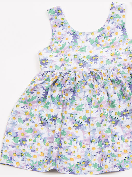 Rochie De Fete Fără Mâneci Floral Set Cu Accesorii Alb