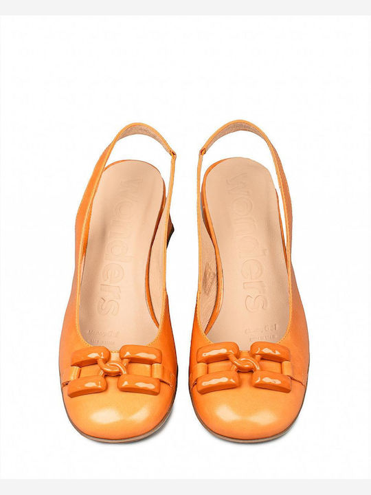 Leder Pumps Orange