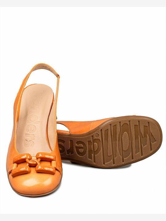Leder Pumps Orange