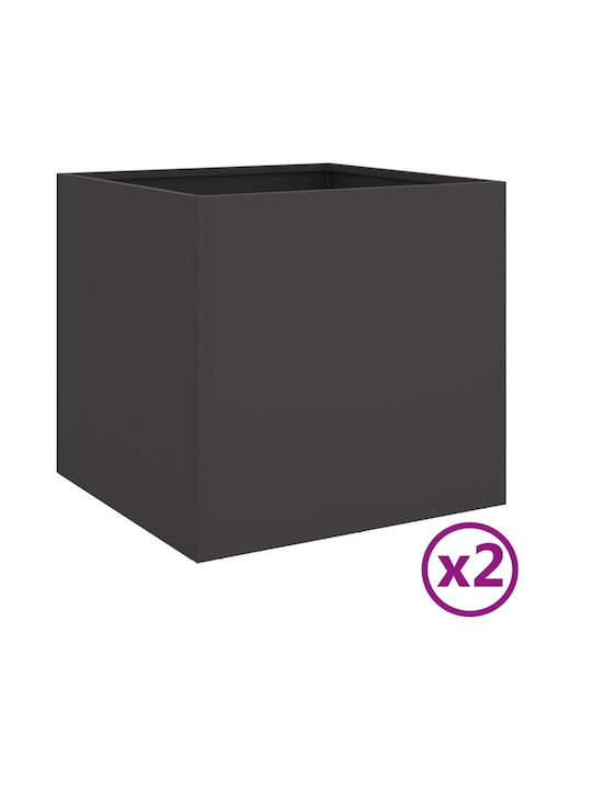 vidaXL Planter Box 42x40cm Set 2buc Negru 841548