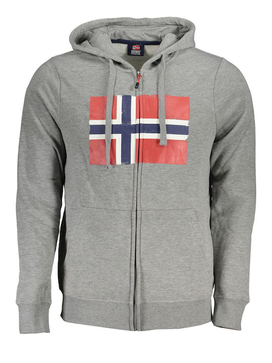 Squola Nautica Italiana Herren Sweatshirt Jacke mit Kapuze und Taschen Grey.