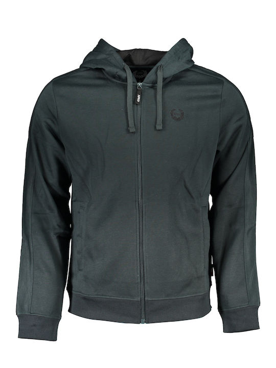 Gian Marco Venturi Men's Sweatshirt Jacket with Hood and Pockets Green