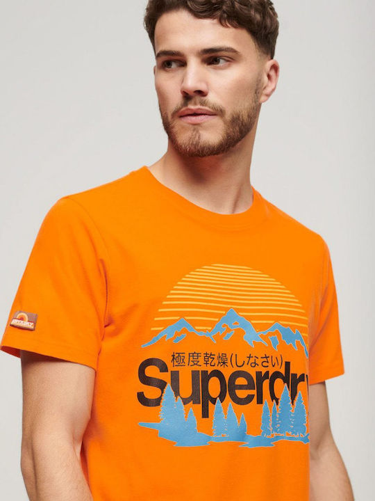 Superdry Ανδρικό T-shirt Κοντομάνικο Πορτοκαλί