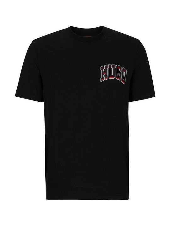 Hugo Boss T-shirt Bărbătesc cu Mânecă Scurtă Negru