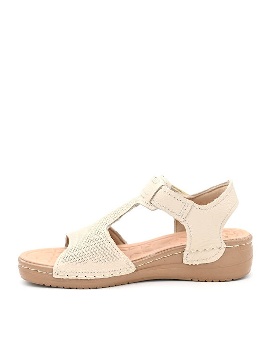 Din piele Sandale casual damă Anatomici în Culoare Ecru