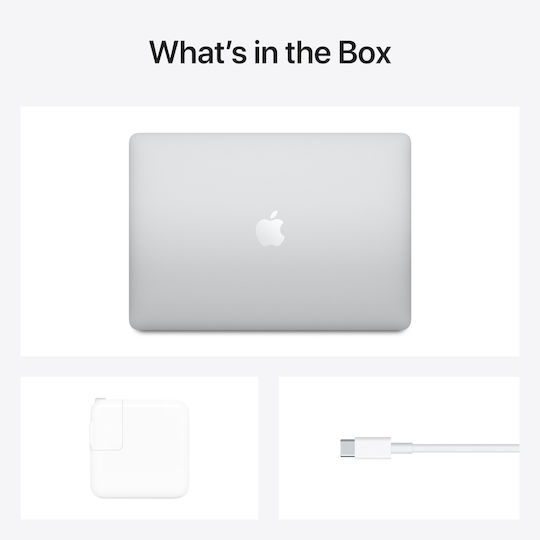 Apple MacBook Air 13.3" (2020) IPS QHD+ (M1/8GB/256GB SSD/7-Core-GPU) Silver (GR Tastatur)