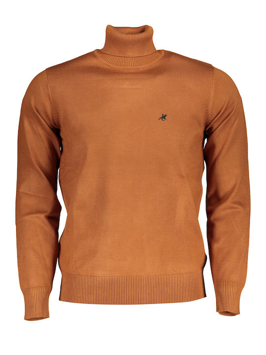 U.S.Grand Polo Club Herren Pullover Rollkragen Braun