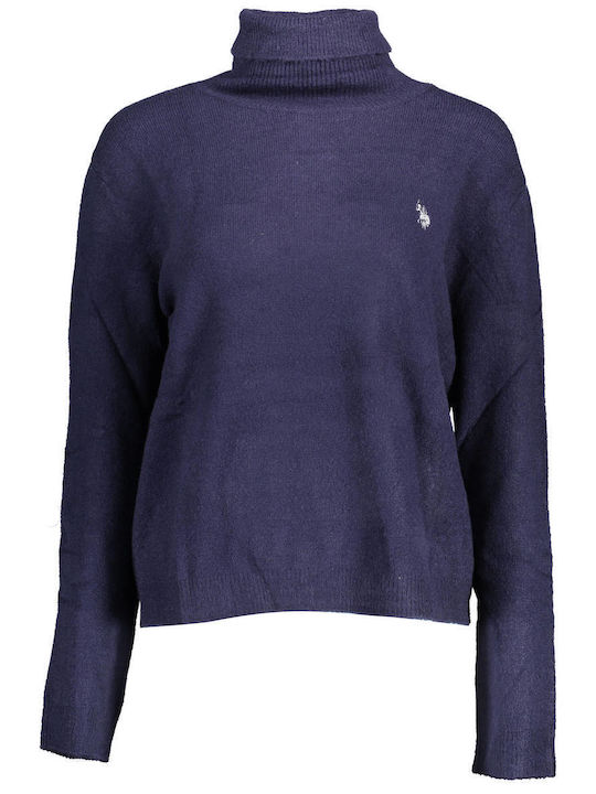 U.S. Polo Assn. Women's Long Sleeve Pullover Turtleneck Blue