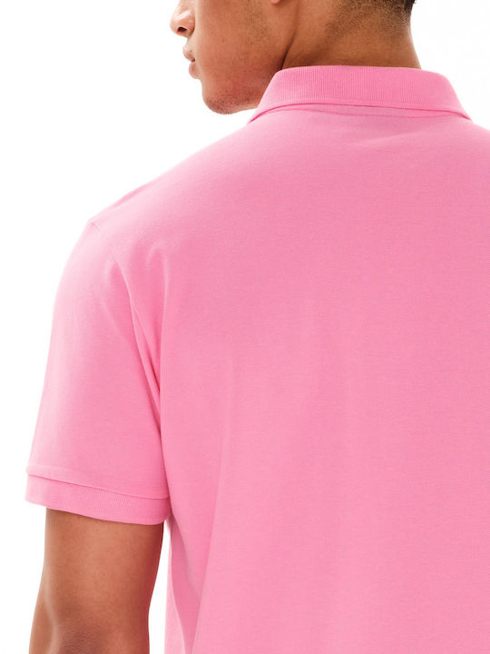 Polo Kurzarm Rosa Herrenbluse