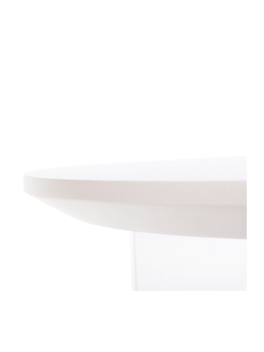 Round Side Table Acrylon Glass White M40xL40xH41cm