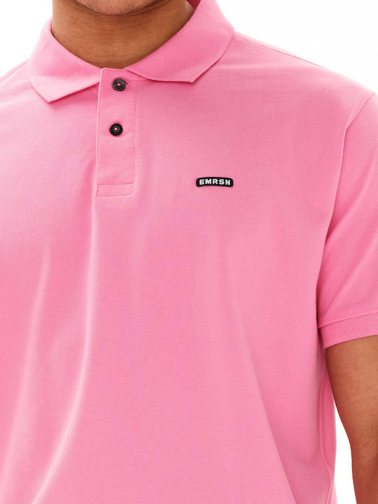 Polo Kurzarm Rosa Herrenbluse