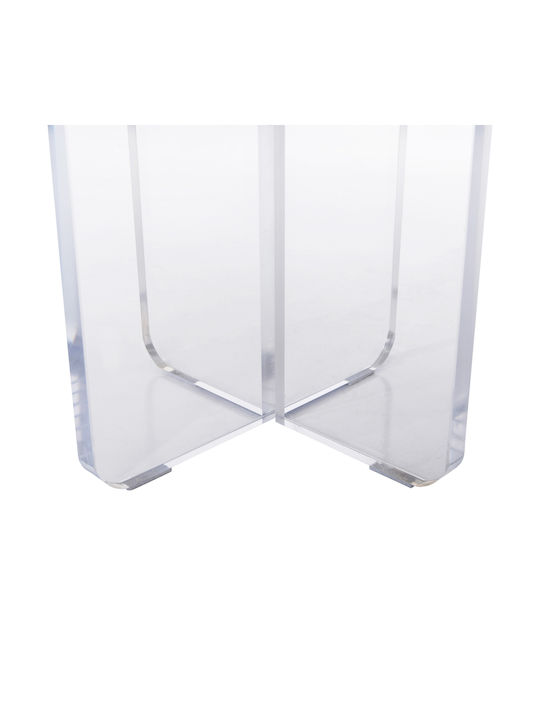 Round Side Table Acrylon Glass White M40xL40xH41cm