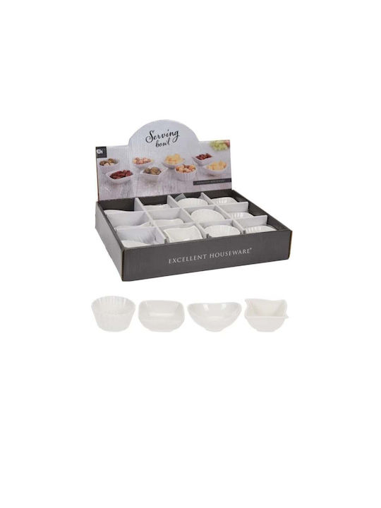 Excellent Houseware Μπωλ Σερβιρίσματος Οβάλ από Πορσελάνη Λευκό 7.5x7.5εκ.