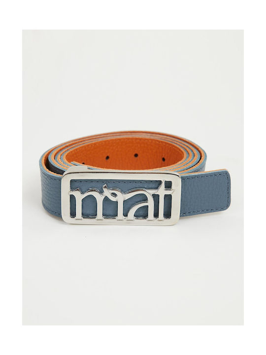 Leather Women's Belt Blue